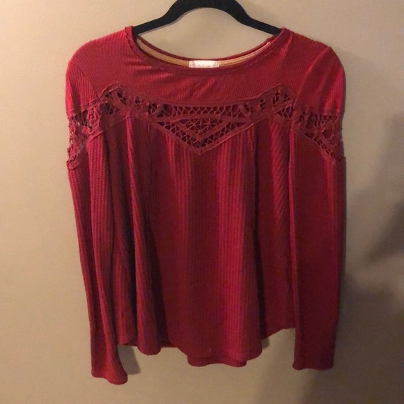 Altar'd State Tops - ❣️SOLD Altar’d State Red Long Sleeve Shirt